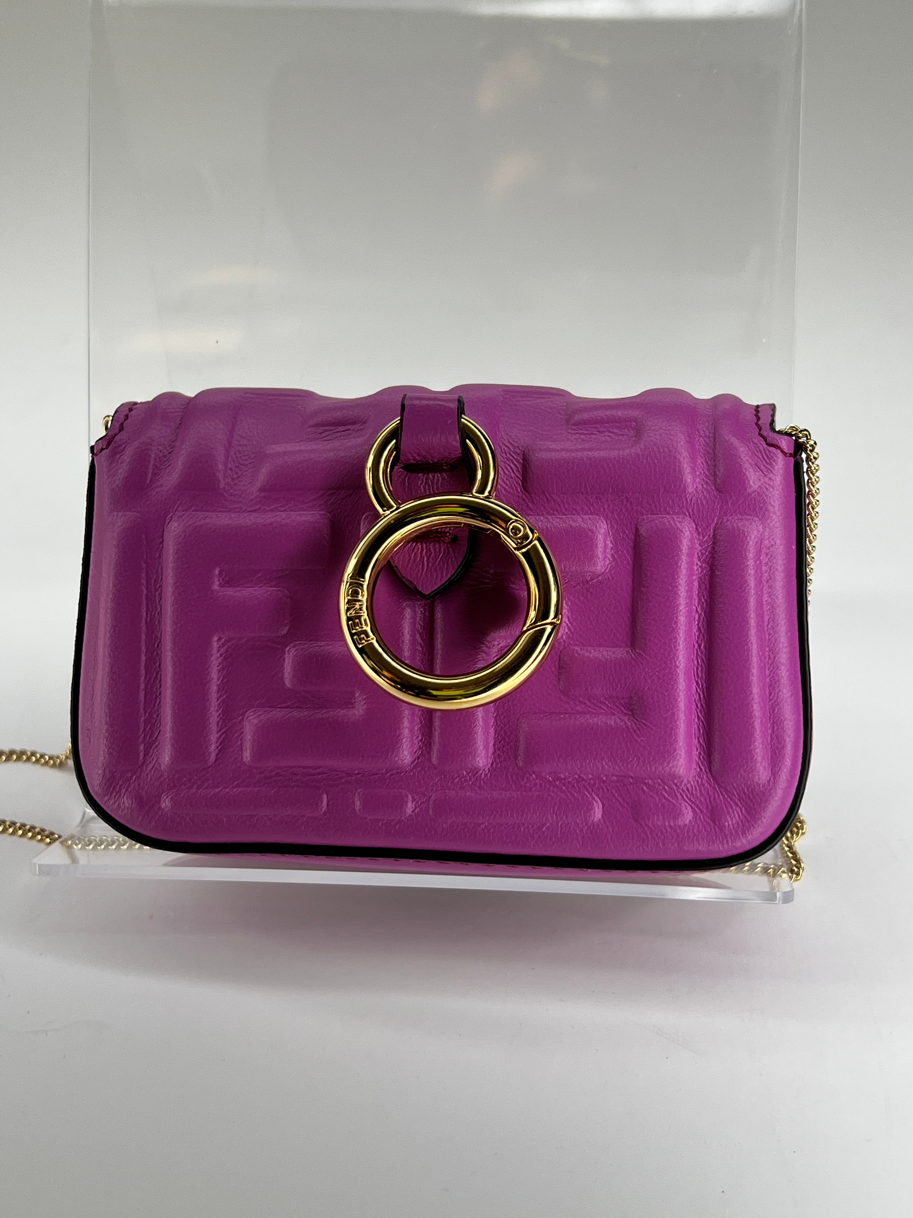 Miniature Bags | Womens FENDI Charm in pink nappa leather » Le Cheile