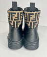 Fendi Sock Leather Zip Moto Platform Boots